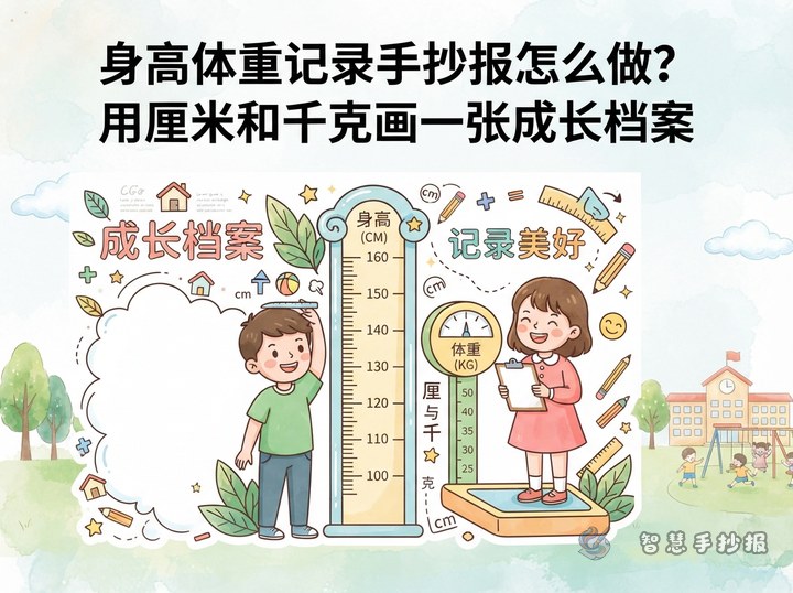 How to Make a Height and Weight Growth Record Poster: Centimeters and Kilograms - Poster line art preview
