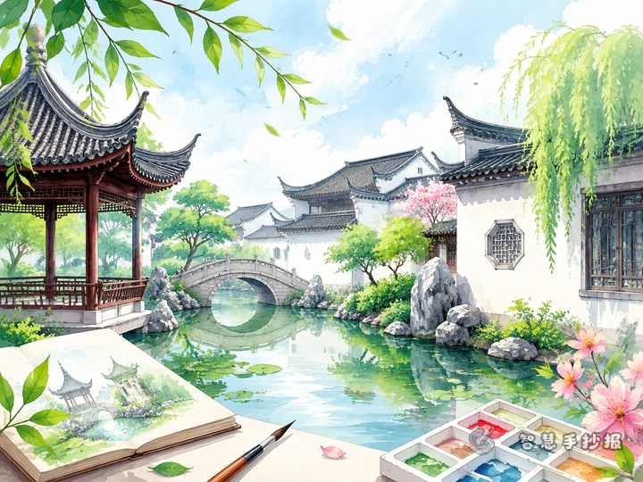 How to Make a Jiangnan Garden Handwritten Newspaper? - Sketch Topic Cover