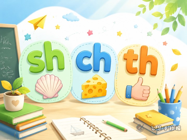 How to Make a sh, ch and th Digraph Handwritten Newspaper with Word Examples - Sketch Topic Cover