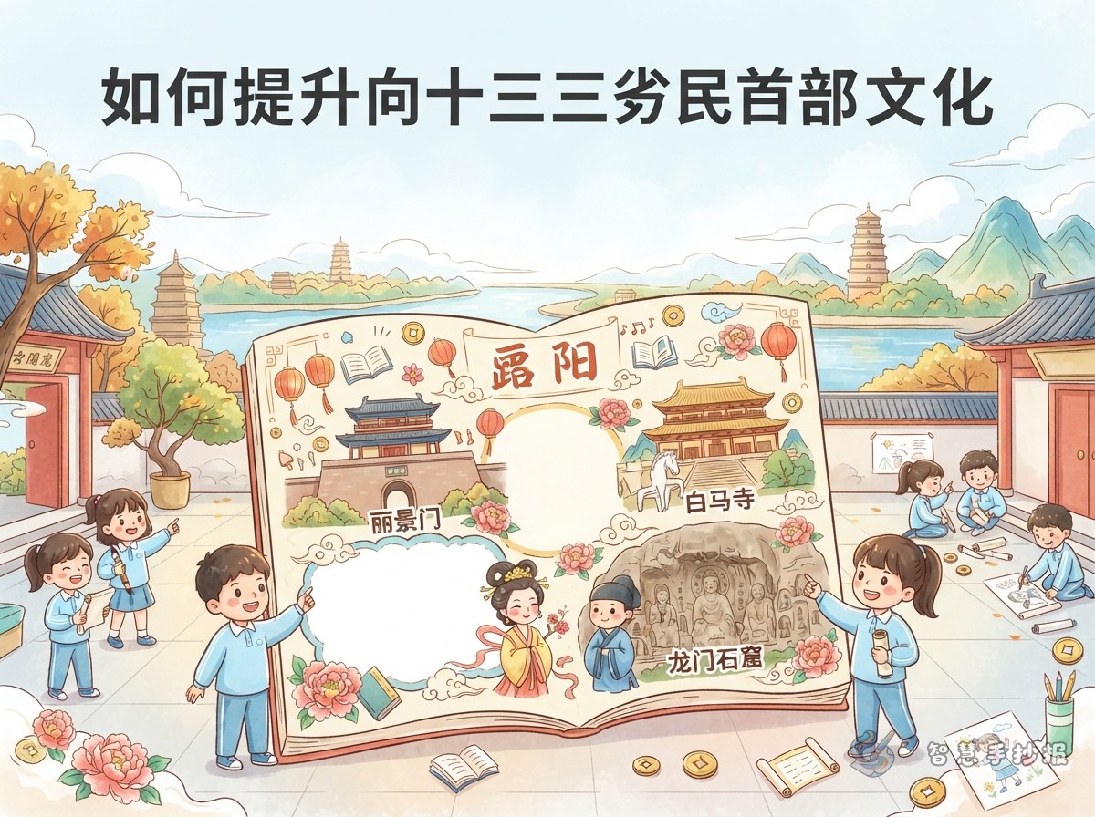 洛阳古都手抄报怎样突出十三朝都城文化 - 智慧手抄报专题封面图