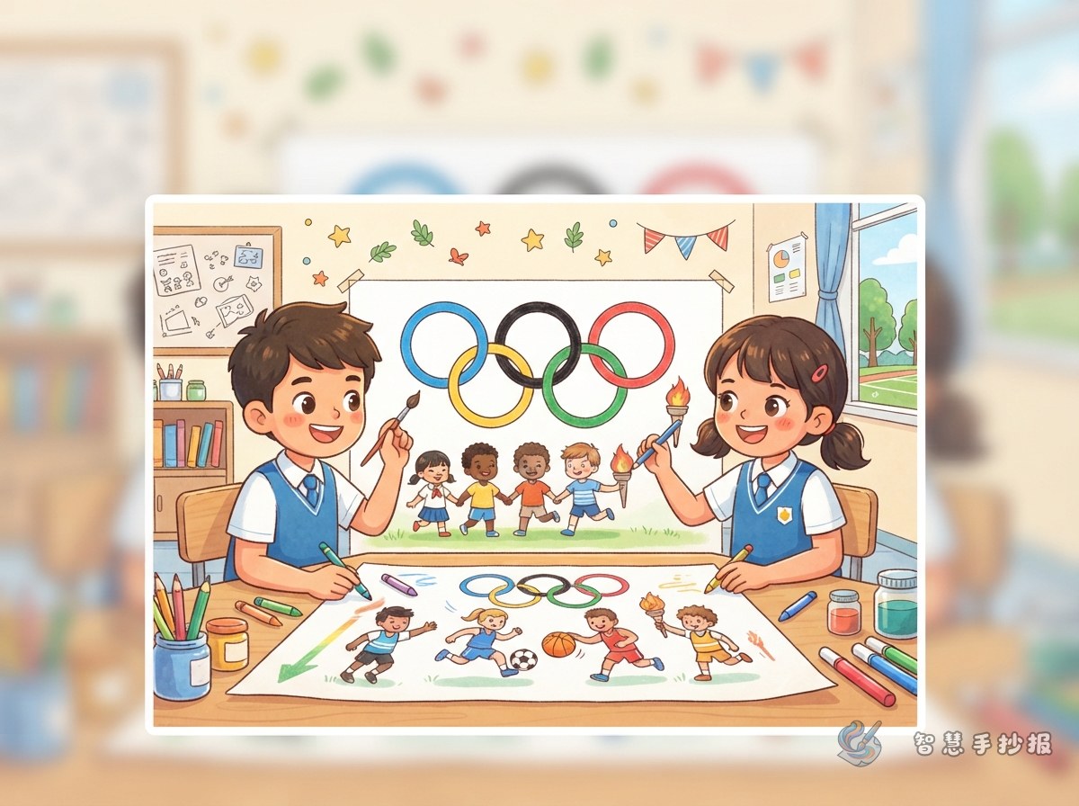 How to Make an Olympic Rings Handmade Newspaper: A Page About Unity and Friendship - Poster topic cover image