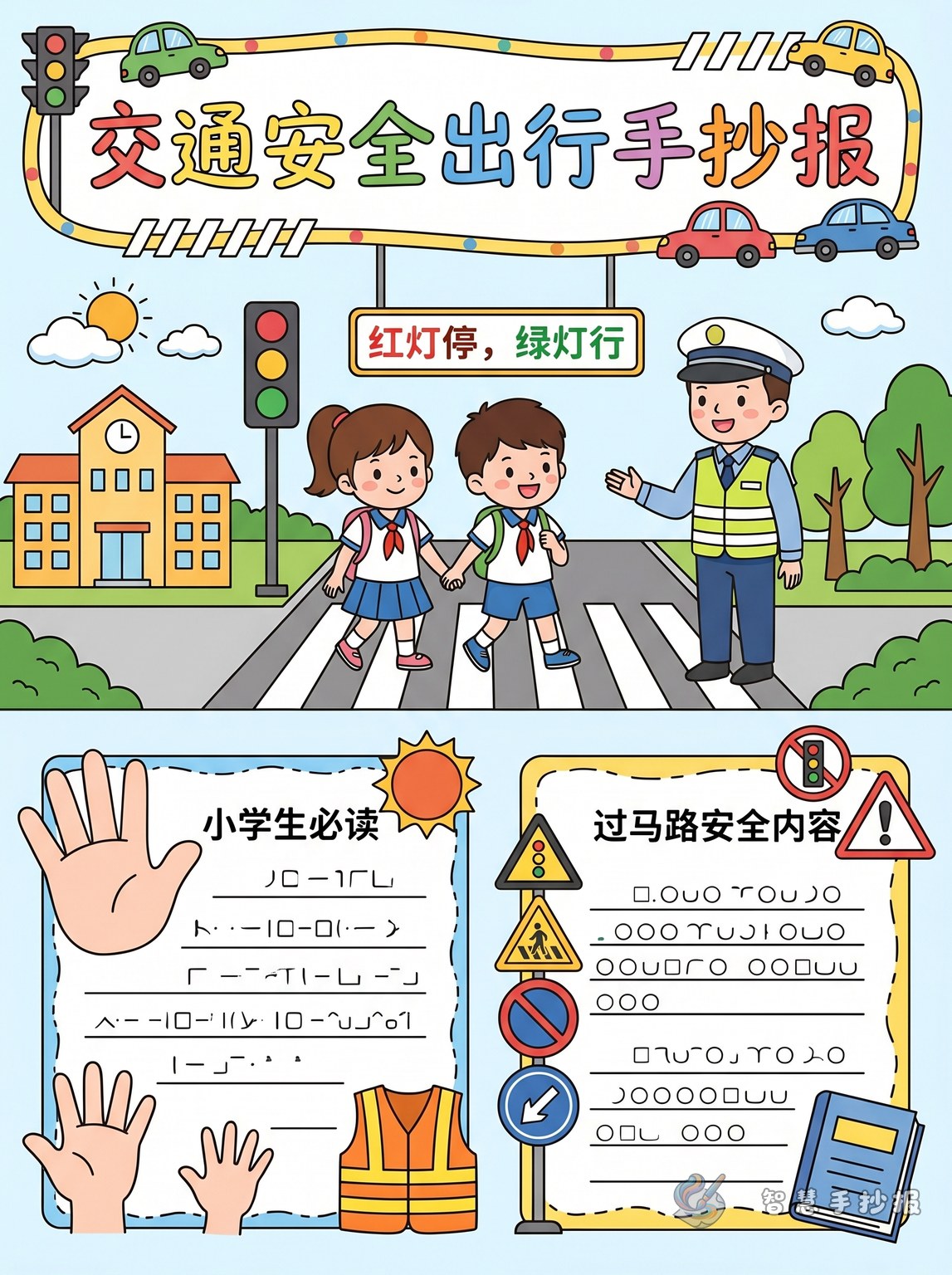 What to Write in a Traffic Safety Handwritten Poster: Safe Road Crossing Ideas - Poster topic cover image