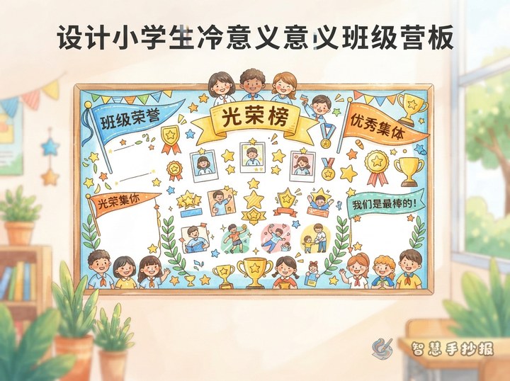 班级荣誉榜手抄报怎么设计才有荣誉感又不空洞 - 相关内容封面