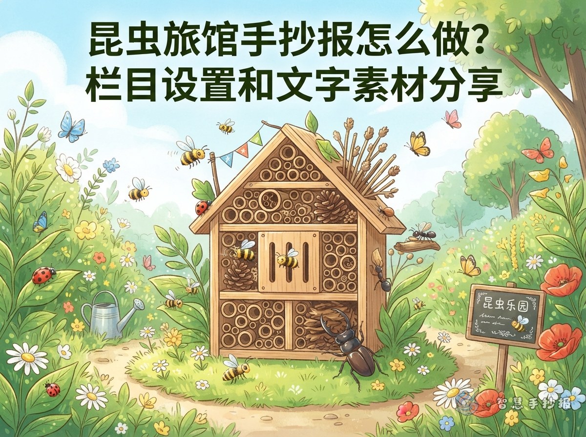 How to Make an Insect Hotel Handwritten Newspaper: Columns and Text Ideas - Poster topic cover image