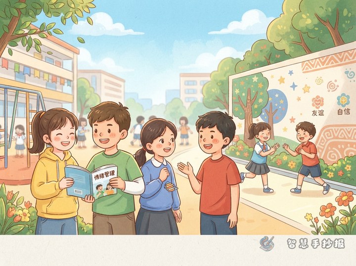 被同学起外号怎么办？情绪管理与同伴相处手抄报 - 相关内容封面