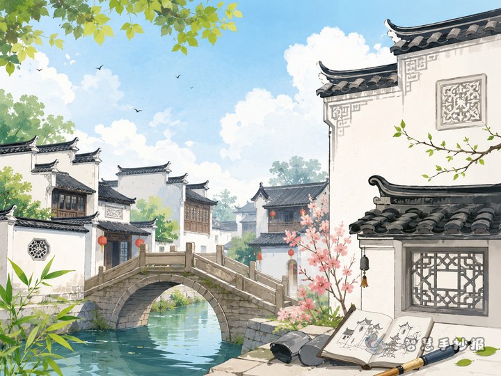 How to Design a Huizhou Architecture Handwritten Newspaper with an Ancient City Feel - Related topic thumbnail