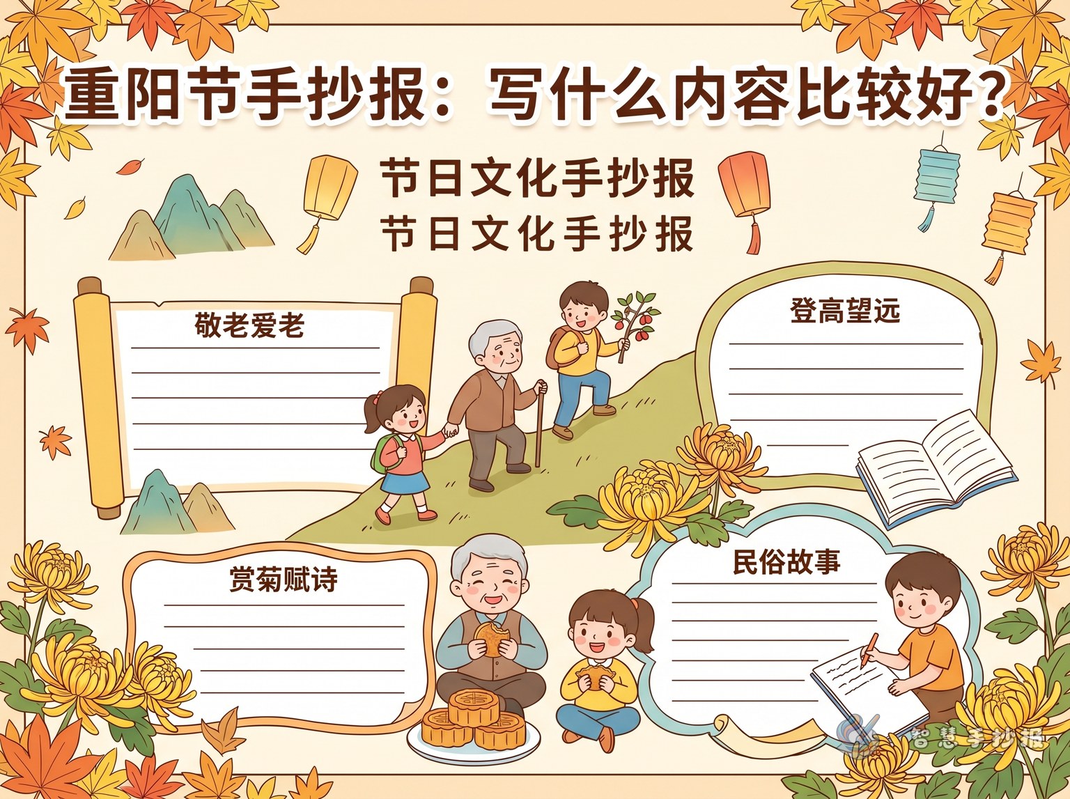 重阳节手抄报写什么内容比较好 - 智慧手抄报专题封面图