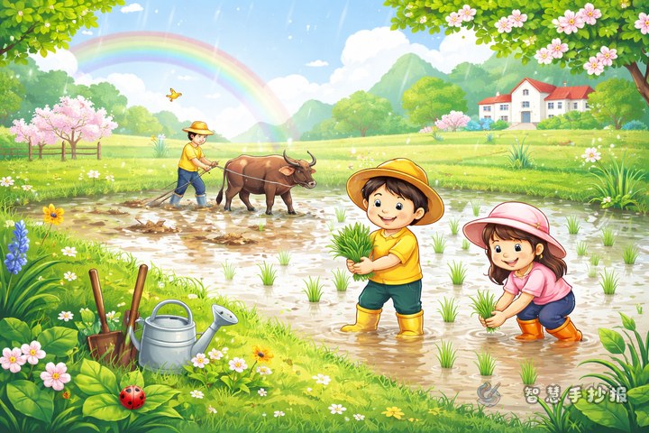 雨水节气春耕知识手抄报写什么内容好 - 相关内容封面