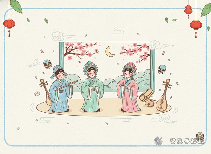 What to Write in a Yue Opera Culture Handwritten Newspaper - Poster line art preview