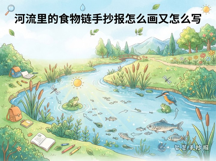 河流里的食物链手抄报怎么画又怎么写 - 相关内容封面