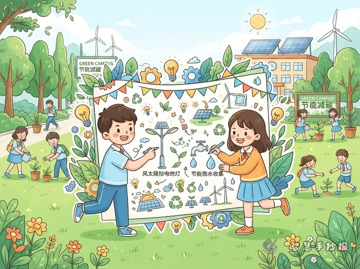 校园节能小发明手抄报怎么画？低碳创意版面与文字素材 - 相关内容封面