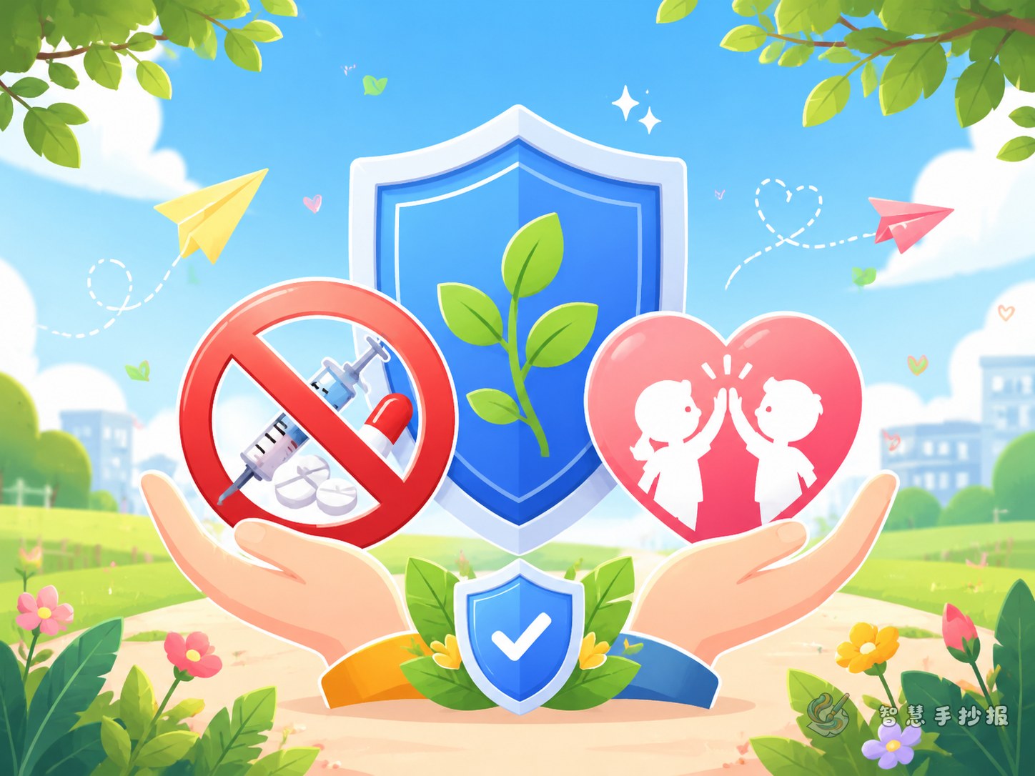 禁毒防欺凌自我保护手抄报分几个栏目合适 - 智慧手抄报专题封面图