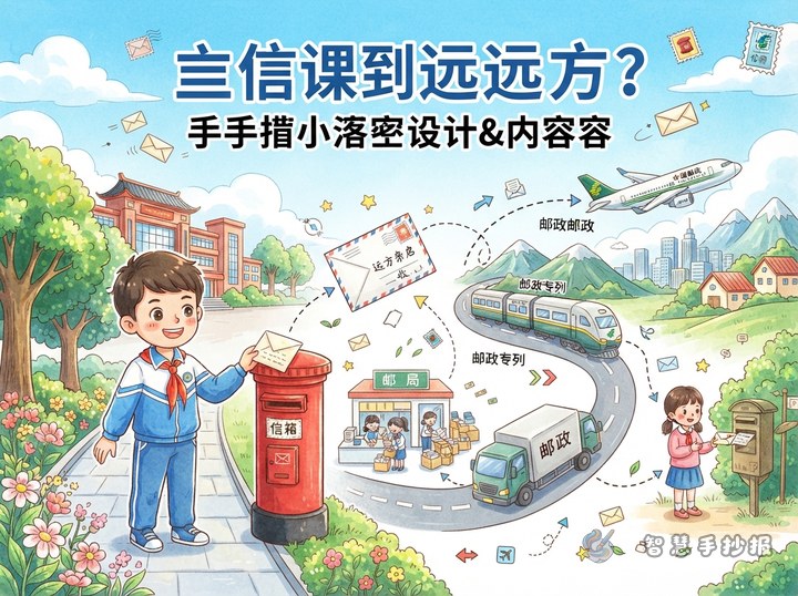 一封信是怎样寄到远方的？手抄报内容和版面设计 - 相关内容封面