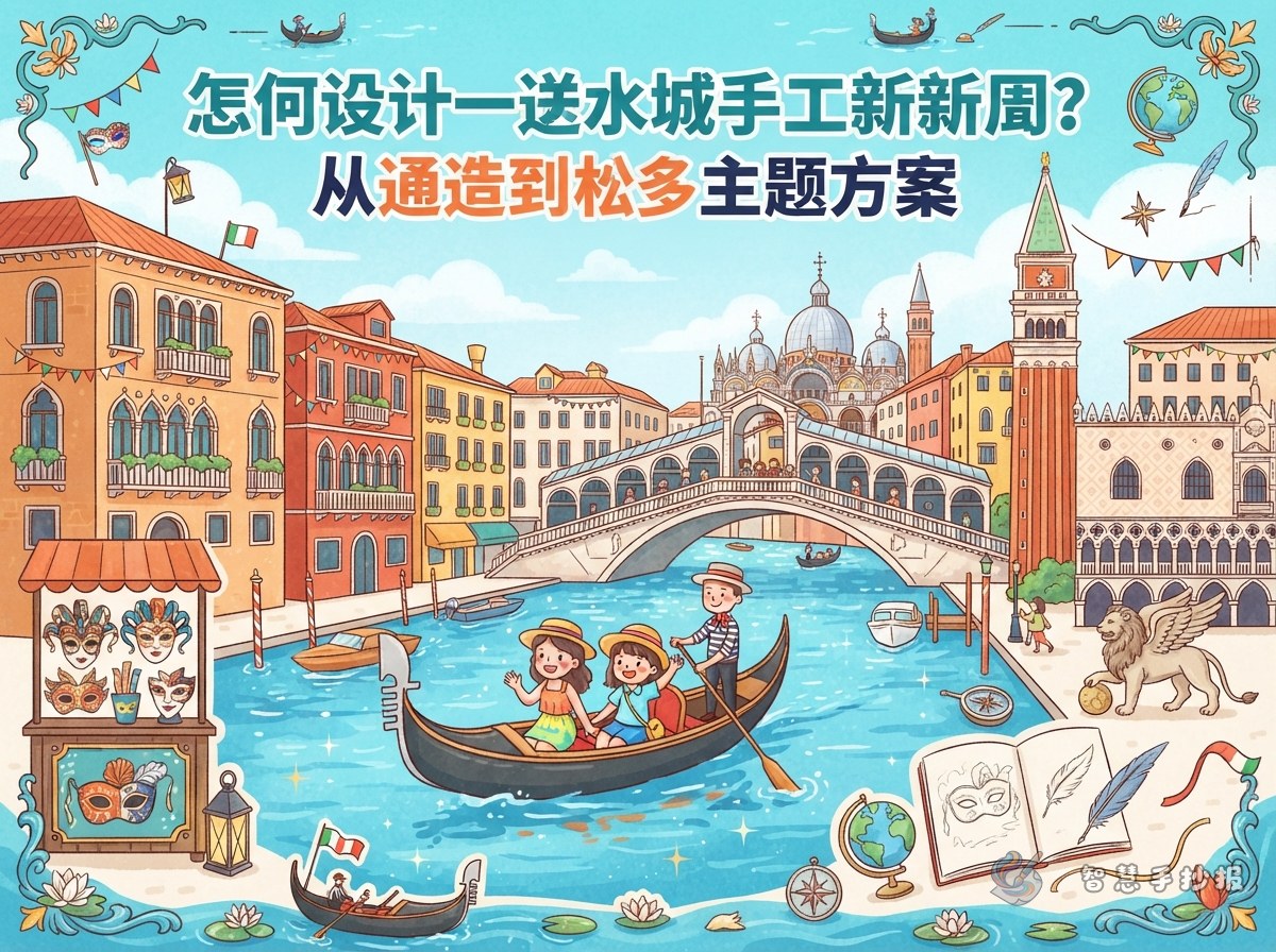 威尼斯水城手抄报怎么设计？从运河到面具的主题方案 - 智慧手抄报专题封面图