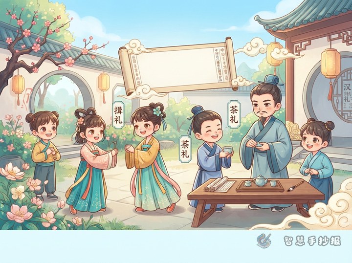 汉服礼仪主题手抄报可以分成哪几个板块 - 中国古代服饰礼制手抄报手抄报封面