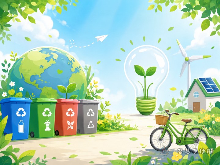 How to layout a handwritten newspaper about garbage sorting and energy-saving tips - Related topic thumbnail