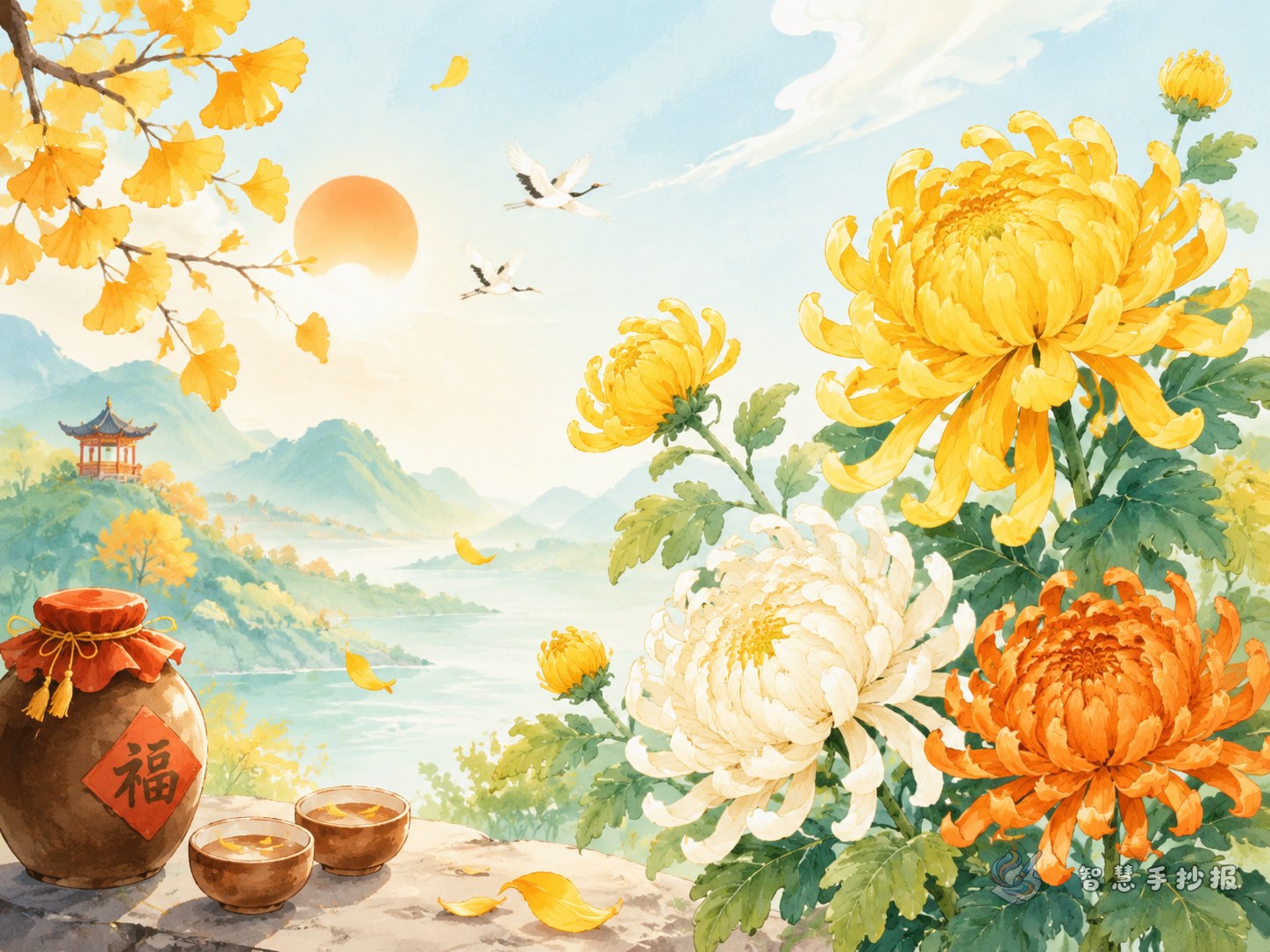 重阳节为什么常画菊花手抄报？ - 智慧手抄报专题封面图