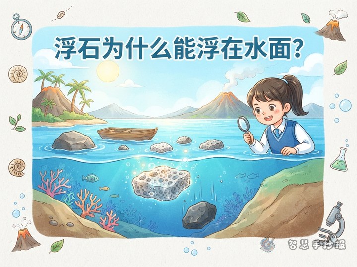 浮石为什么能浮在水面？手抄报内容和画法 - 相关内容封面