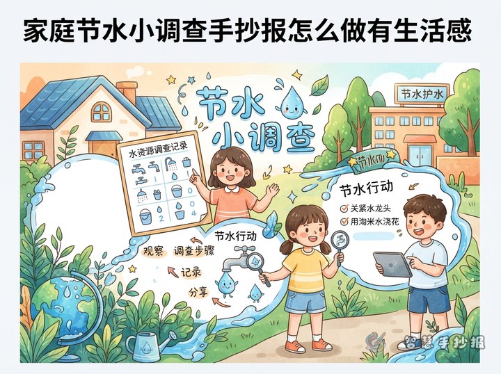 How to Make a Home Water-Saving Survey Handwritten Poster - Related topic thumbnail