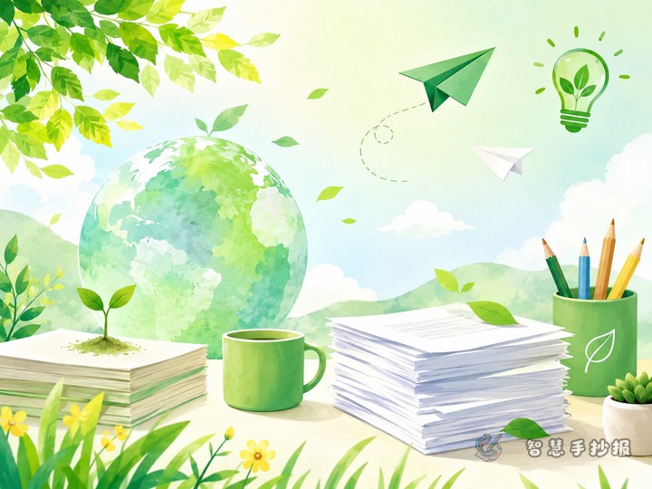 What should a paper-saving and low-carbon office handwritten newspaper include? - Sketch cover for Paper Saving and Low-Carbon Office Handwritten Newspaper