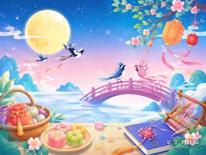 七夕节的来历和习俗手抄报可以写什么 - 相关内容封面
