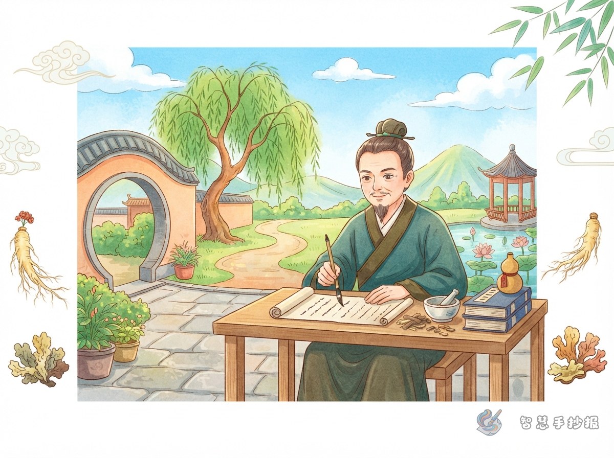张仲景手抄报怎么写医圣故事和医德精神 - 智慧手抄报专题封面图