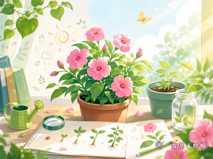凤仙花种植观察手抄报怎么设计更具体 - 相关内容封面