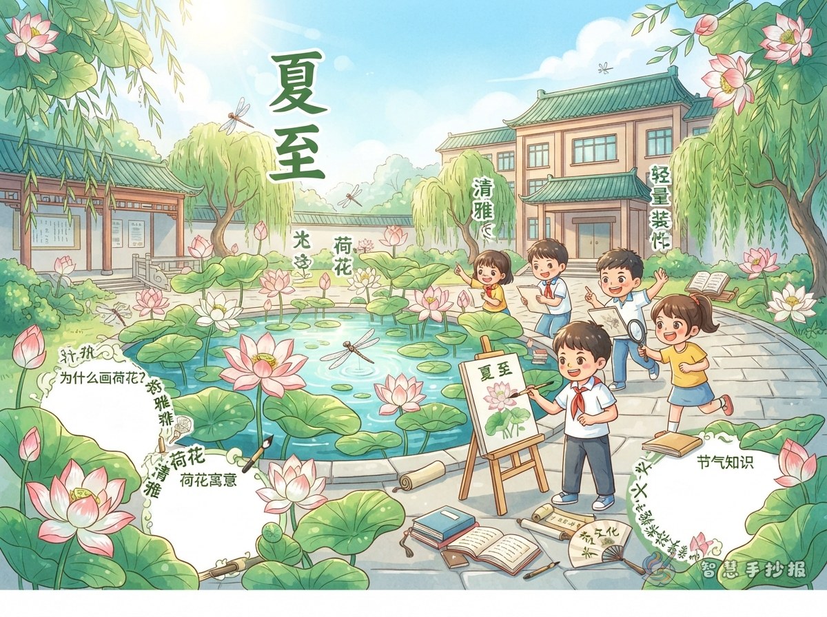 Why Draw Lotus Flowers on a Summer Solstice Handwritten Newspaper? - Poster topic cover image
