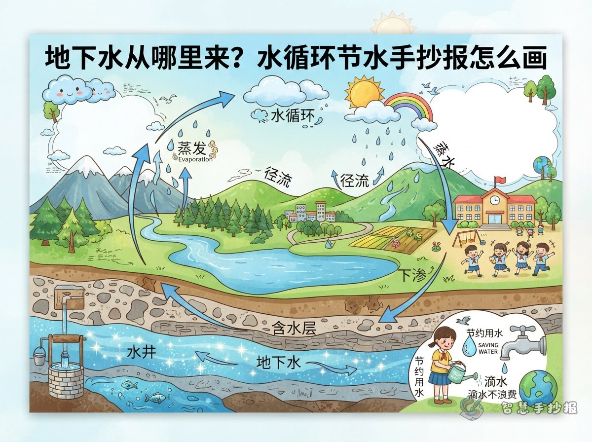 Where Does Groundwater Come From? Water-Saving Poster Ideas - Poster topic cover image