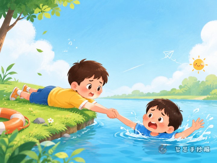 同伴落水时能手拉手救人吗手抄报怎么写 - 防溺水安全宣传手抄报手抄报封面