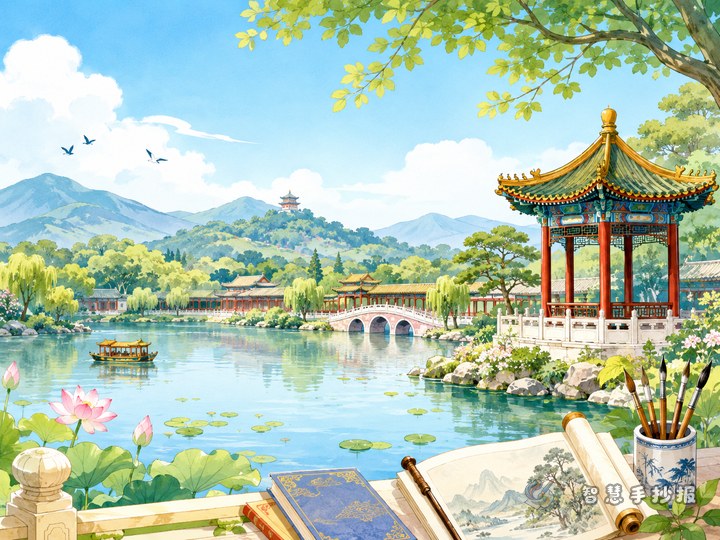 How can a Chengde Mountain Resort poster highlight royal garden art and natural beauty? - Related topic thumbnail