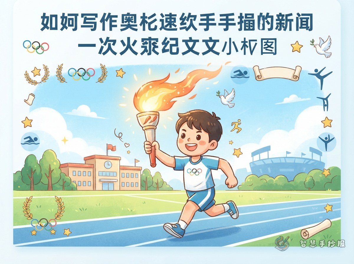 奥运火炬手抄报怎么写？从一束火焰安排版面与文字 - 智慧手抄报专题封面图