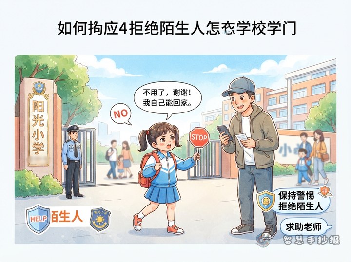 校门口有人说替爸爸妈妈来接我怎么办手抄报 - 相关内容封面