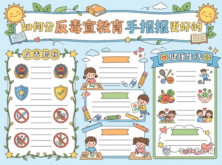 禁毒宣传教育手抄报栏目怎么分更好看 - 相关内容封面